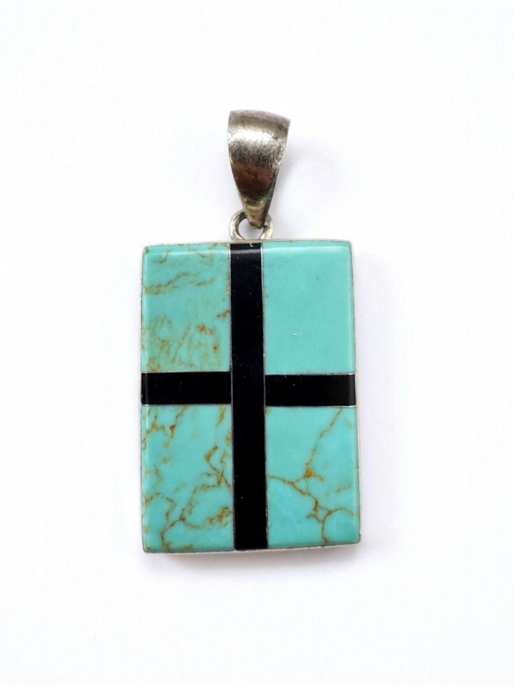 Turquoise Inlay Pendant Necklace - Women's Jewelry